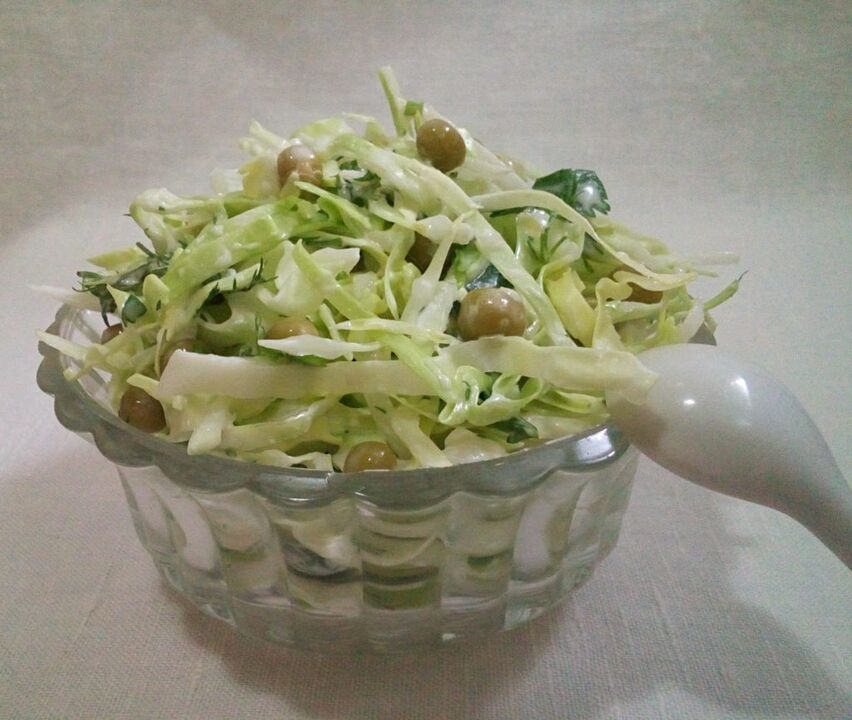 Boiled cabbage salad in a Japanese diet