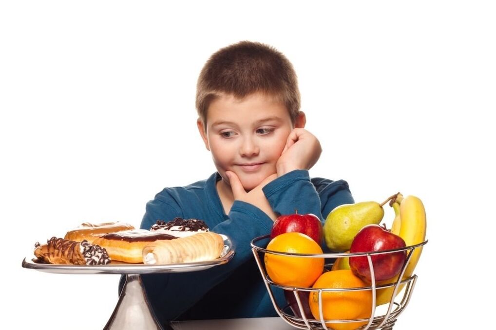 Eliminate unhealthy sugary foods from a child's diet in favor of fruits